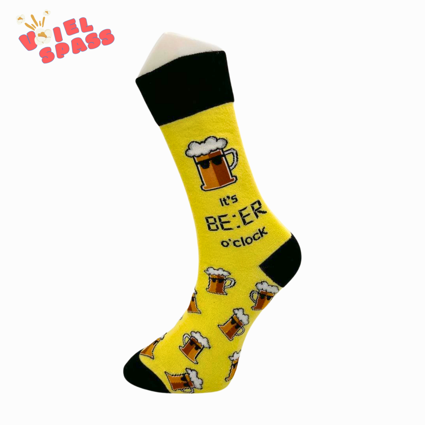 Bier Socken – „It’s Beer O’Clock“ VielSpass