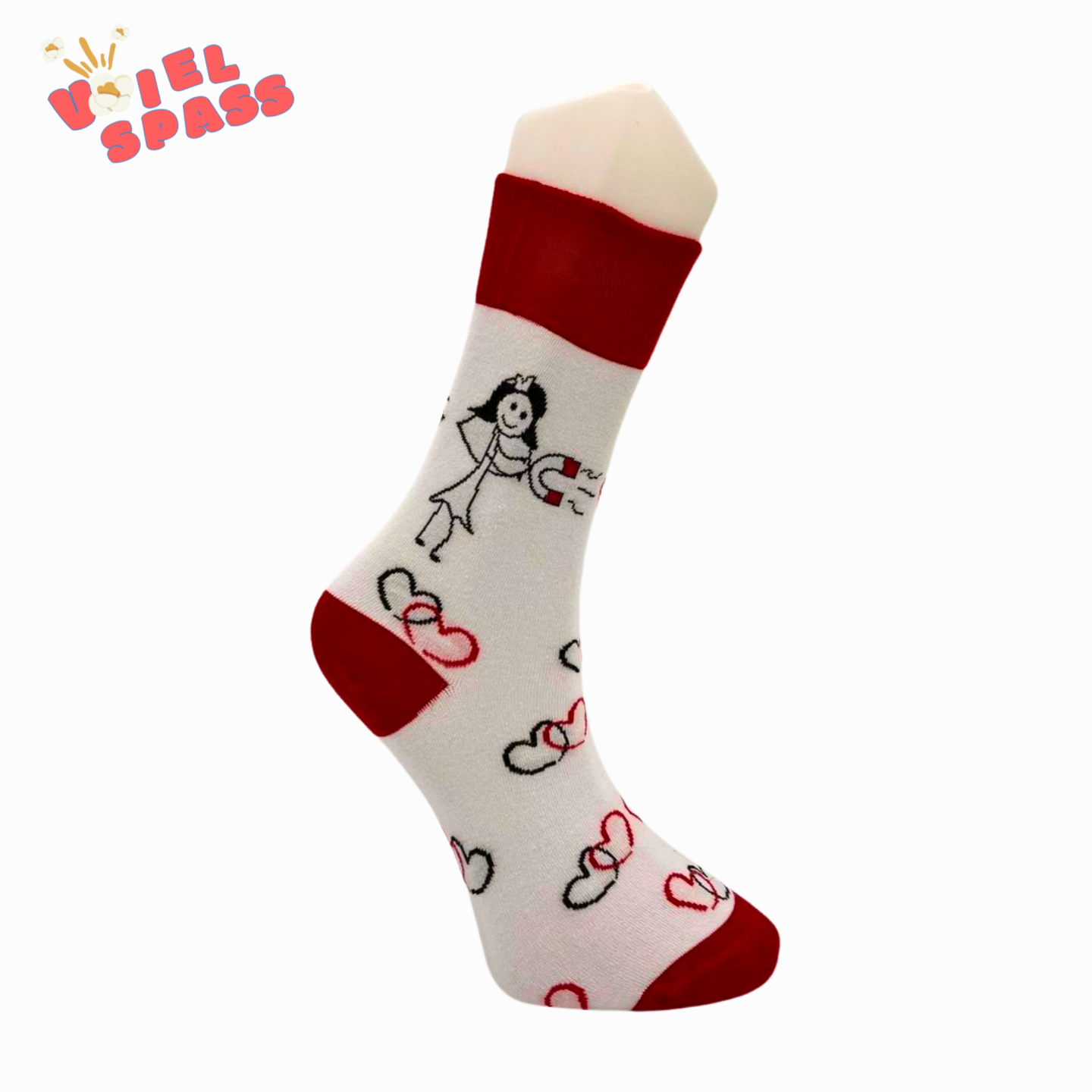 Herzmagnet Socken – Lustige Liebes-Socken für Romantiker VielSpass