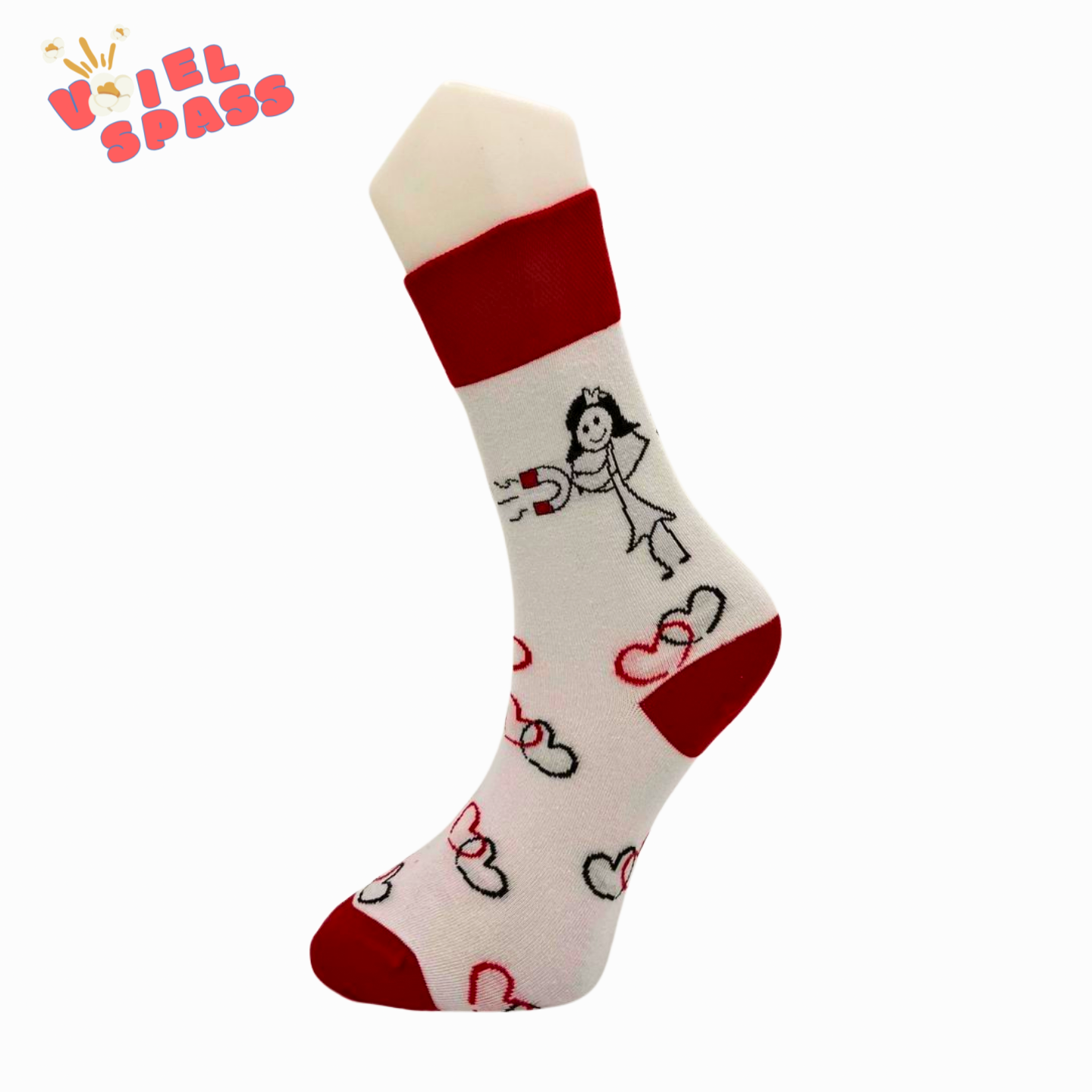 Herzmagnet Socken – Lustige Liebes-Socken für Romantiker VielSpass