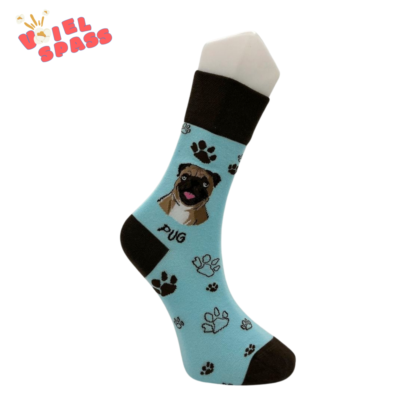 Mops Socken – Süße Tiermotiv-Socken VielSpass