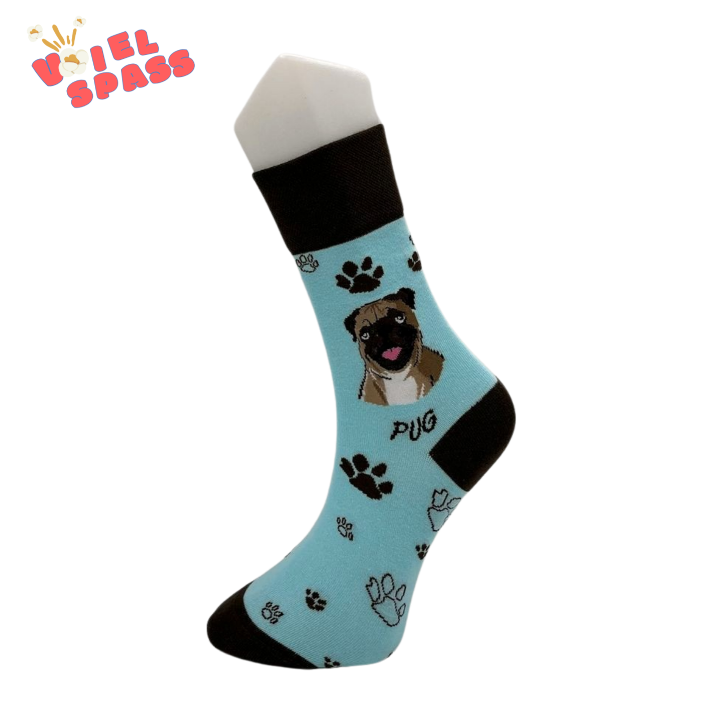 Mops Socken – Süße Tiermotiv-Socken VielSpass