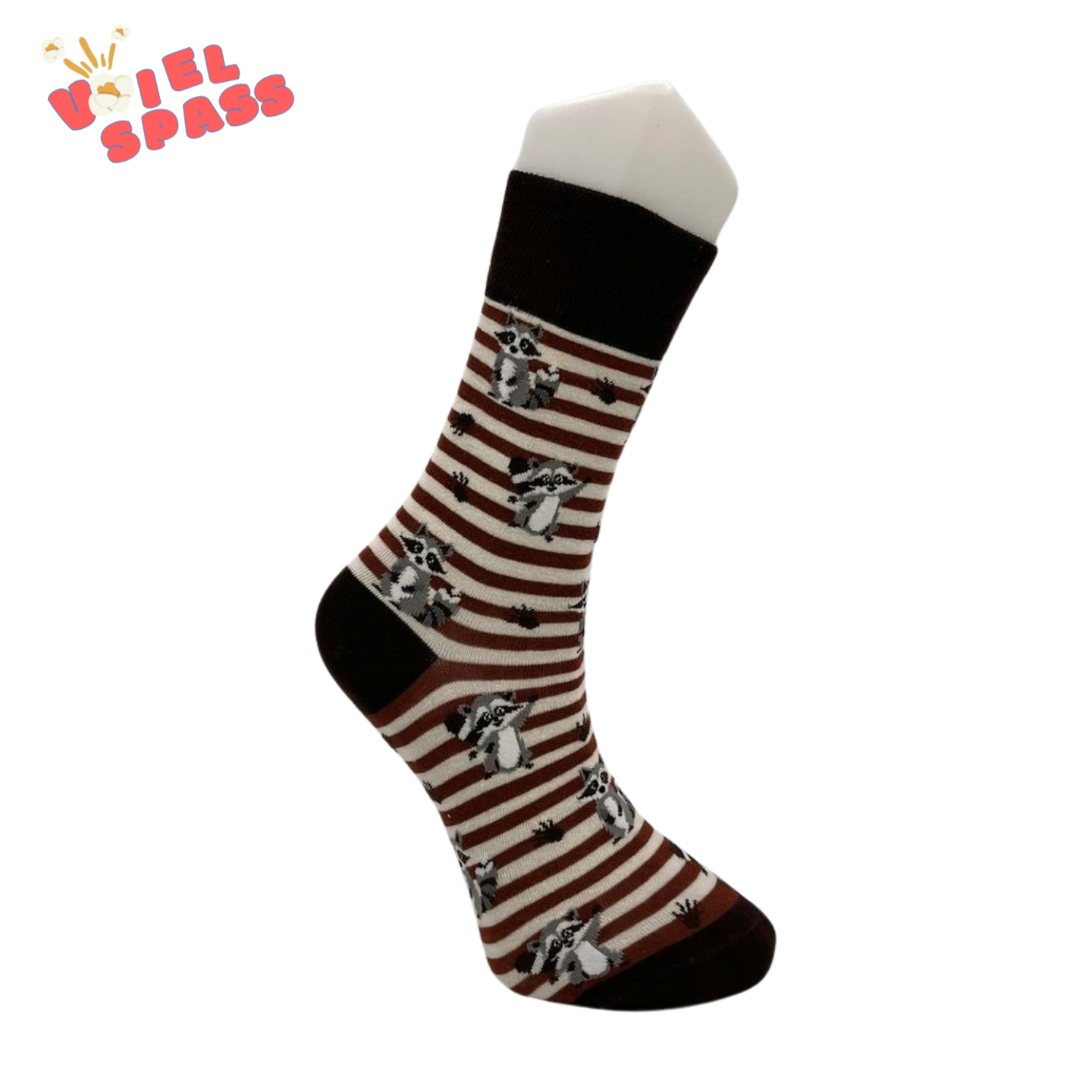 Waschbär Socken – Niedliches Streifen-Design VielSpass